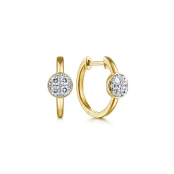 Discount Gabriel & Co. 14K Yellow Gold 15mm Diamond Earrings