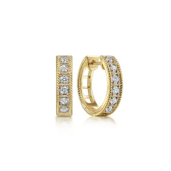 Clearance Gabriel & Co. 14K Yellow Gold 15mm Diamond Earrings