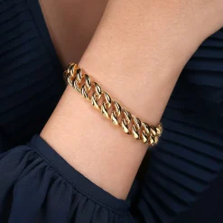 Discount Gabriel & Co. 14K Yellow Gold 12mm Hollow Cuban Link Tennis Bracelet