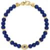 Best Gabriel & Co. 14K Yellow Gold 6mm Lapis and Sapphire Beaded Bracelet with Evil eye