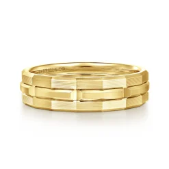 Discount Gabriel & Co. 14K Yellow Gold 6mm Men's Ring Brush Finish in Satin Finish