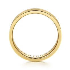 Online Gabriel & Co. 14K Yellow Gold 5mm - Men's Wedding Band in Horizontal Brush Finish