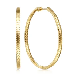 Outlet Gabriel & Co. 14K Yellow Gold 50mm Plain Classic Hoop Earrings