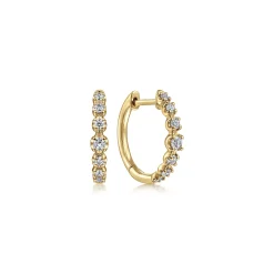 Hot Gabriel & Co. 14K Yellow Gold 15mm Round Classic Diamond Huggies