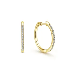 Discount Gabriel & Co. 14K Yellow Gold 20mm Round Classic Diamond Hoop Earrings