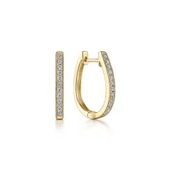 Sale Gabriel & Co. 14K Yellow Gold 20mm Slim Pave Diamond Huggie Earrings