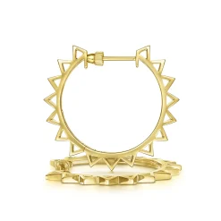 Gabriel & Co. 14K Yellow Gold 30mm Spikey Classic Hoop Earrings