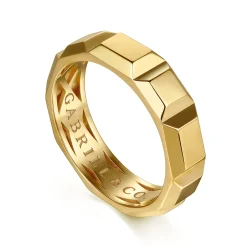 Sale Gabriel & Co. 14K Yellow Gold 6mm Square Mens Ring in High Polished Finish