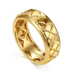 Online Gabriel & Co. 14K Yellow Gold 8mm Square Mens Ring in High Polished Finish
