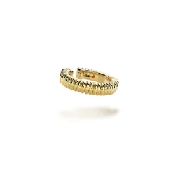 Hot Gabriel & Co. 14K Yellow Gold 15mm Textured Hoop Earcuff