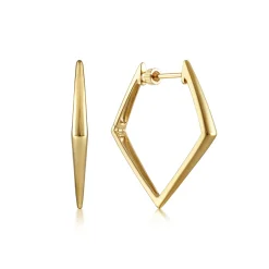 Outlet Gabriel & Co. 14K Yellow Gold 30mm Triangular Classic Hoop Earrings