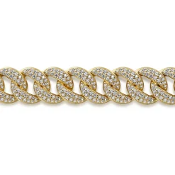 Gabriel & Co. 14K Yellow Gold 12mm Width Classic Diamond Men's Mix Cuban Bracelet