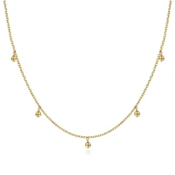 Sale Gabriel & Co. 14K Yellow Gold Moon Plain Necklace