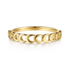 Hot Gabriel & Co. 14K Yellow Gold Moon Shape Stackable Ring
