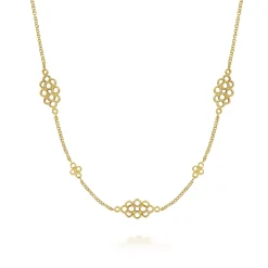 Best Gabriel & Co. 14K Yellow Gold Multi Circle Casted Station Necklace