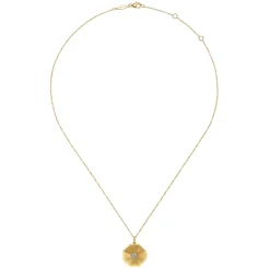 Hot Gabriel & Co. 14K Yellow Gold Octagonal Locket Necklace with Diamond Star Center