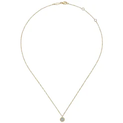Gabriel & Co. 14K Yellow Gold Octagonal Pave Diamond Pendant Necklace