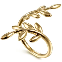 Discount Gabriel & Co. 14K Yellow Gold Olive Leaf Bypass Ring