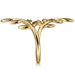 Discount Gabriel & Co. 14K Yellow Gold Olive Leaf Bypass Ring