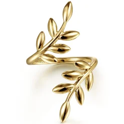 Discount Gabriel & Co. 14K Yellow Gold Olive Leaf Bypass Ring