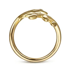 Discount Gabriel & Co. 14K Yellow Gold Olive Leaf Bypass Ring
