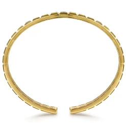 Gabriel & Co. 14K Yellow Gold Open Cuff Bracelet with Diamond Stations