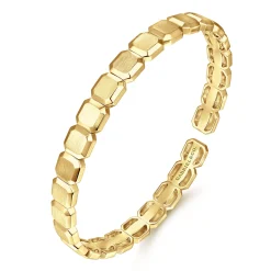 Best Gabriel & Co. 14K Yellow Gold Open Cuff Geometric Bangle