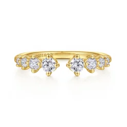 Clearance Gabriel & Co. 14K Yellow Gold Open Diamond Anniversary Band - 0.5 ct