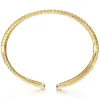 Best Gabriel & Co. 14K Yellow Gold Open Double Row Textured Bangle