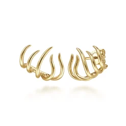 Clearance Gabriel & Co. 14K Yellow Gold Open Flame Stud Earrings