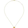 Gabriel & Co. 14K Yellow Gold Oval Citrine and Diamond Halo Pendant Necklace