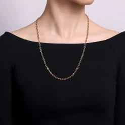 Best Gabriel & Co. 14K Yellow Gold Oval Link Chain Necklace