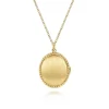 Sale Gabriel & Co. 14K Yellow Gold Oval Locket Necklace with Twisted Rope Frame