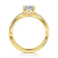 Outlet Gabriel & Co. 14K Yellow Gold Oval Twisted Diamond Engagement Ring
