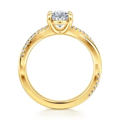 Clearance Gabriel & Co. 18K Yellow Gold Oval Twisted Diamond Engagement Ring