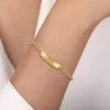 Discount Gabriel & Co. 14K Yellow Gold Paperclip Chain Personalized Bracelet