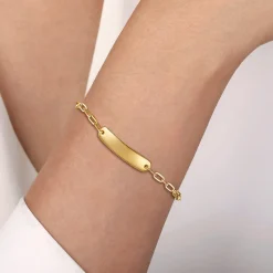 Discount Gabriel & Co. 14K Yellow Gold Paperclip Chain Personalized Bracelet