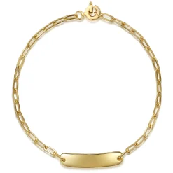 Discount Gabriel & Co. 14K Yellow Gold Paperclip Chain Personalized Bracelet