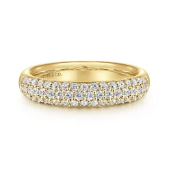 New Gabriel & Co. 14K Yellow Gold Pave Diamond Anniversary Band - 0.5 ct