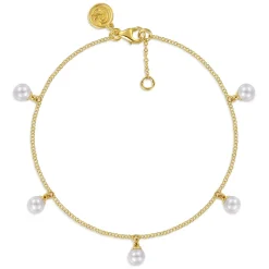 Outlet Gabriel & Co. 14K Yellow Gold Pearl Droplet Bracelet