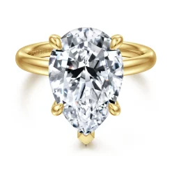 Clearance Gabriel & Co. 14K Yellow Gold Pear Shape Diamond Engagement Ring