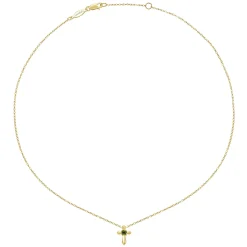 Online Gabriel & Co. 14K Yellow Gold Peridot Cross Pendant Necklace