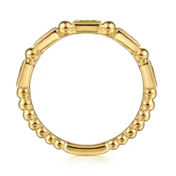 Hot Gabriel & Co. 14K Yellow Gold Peridot Geometric Stackable Ring