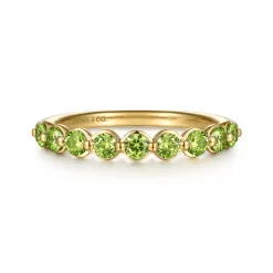 Sale Gabriel & Co. 14K Yellow Gold Peridot Stackable Ring