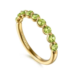 Sale Gabriel & Co. 14K Yellow Gold Peridot Stackable Ring