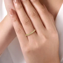 Discount Gabriel & Co. 14K Yellow Gold Peridot Stackable Ring