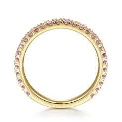Outlet Gabriel & Co. 14k Yellow Gold Pink Sapphire Stackable Ring