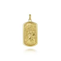 Clearance Gabriel & Co. 14K Yellow Gold Plain Dog Tag Mens Pendant
