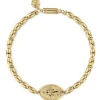 Clearance Gabriel & Co. 14K Yellow Gold Plain Oval Beads Saint Mens Bracelet