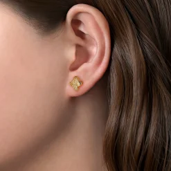 Best Gabriel & Co. 14K Yellow Gold Plain Rope Stud Earrings